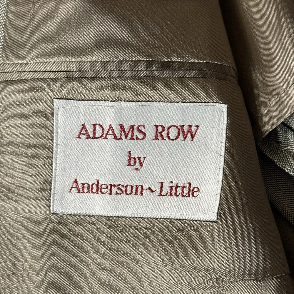 Vintage Adams Row Anderson Little Gray Plaid Windowpane 2Pc‎ Mens Suit 40R 31x28